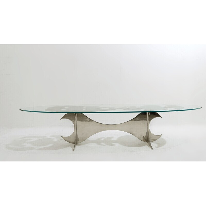 Vintage coffee table "Elipse" by Armand Jonckers, 1980s