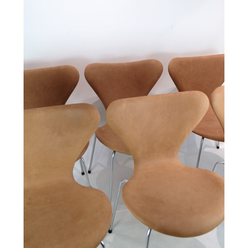 Set di 6 sedie vintage Seven 3107 di Arne Jacobsen per Fritz Hansen
