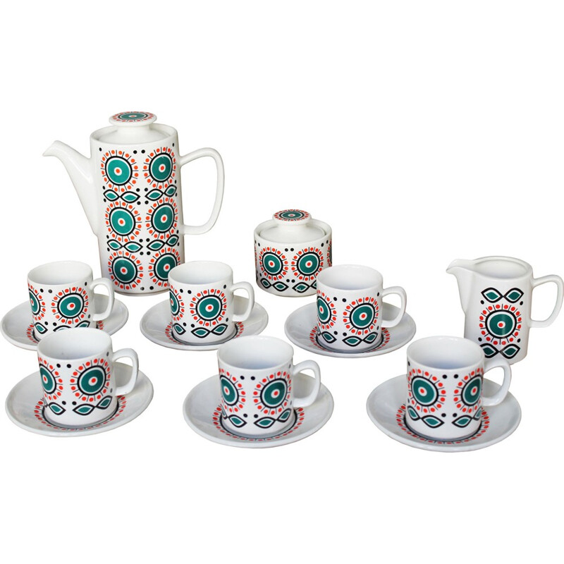 Vintage retro ceramic tea set, Czech 1960