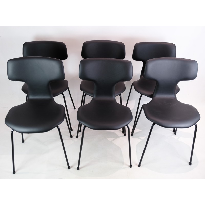 Ensemble de 6 chaises en T vintage modèle 3103 par Arne Jacobsen pour Fritz Hansen