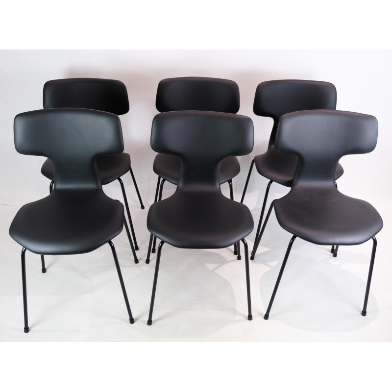 Set of 6 vintage T-chairs model 3103 by Arne Jacobsen for Fritz Hansen