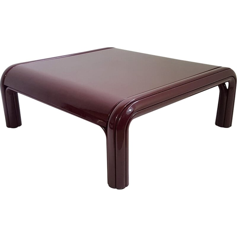 Orsay coffee table by Knoll in lacquered burgundy metal, Gae Aulenti - 1960s