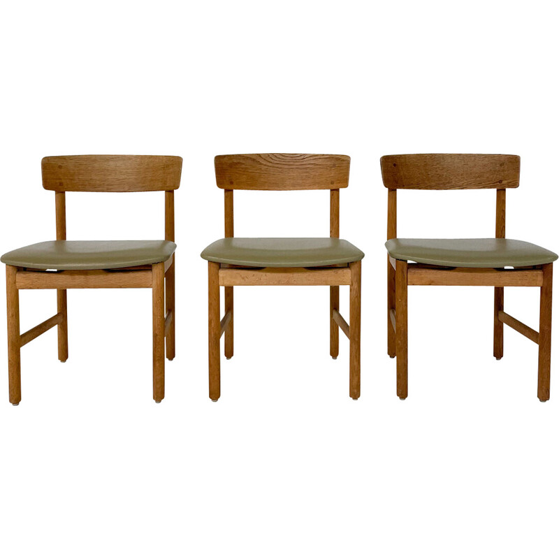 Ensemble de 3 chaises vintage modèle 236 par Børge Mogensen, Danemark 1950