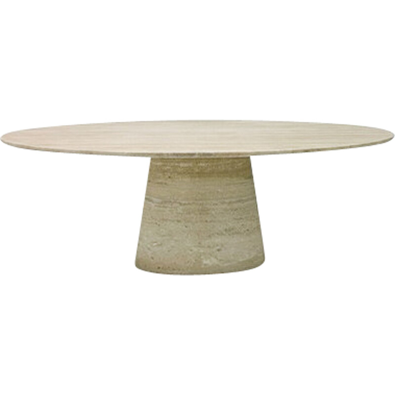 Vintage dining table in travertine, Italy
