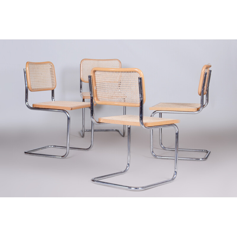 Juego de 4 sillas vintage Bauhaus, Italia años 60