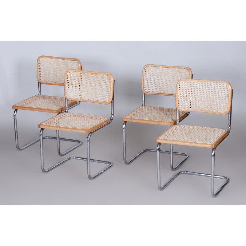 Set of 4 vintage Bauhaus chairs, Italy 1960s