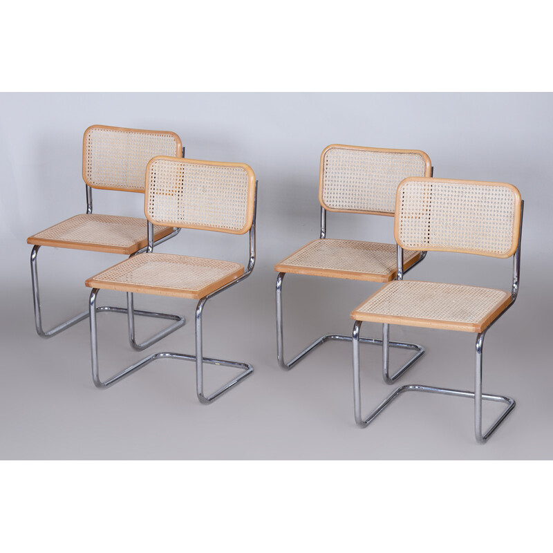 Set van 4 vintage Bauhaus stoelen, Italië 1960
