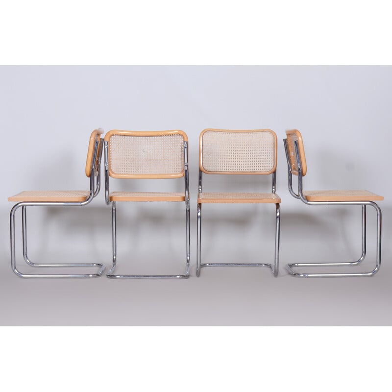 Set of 4 vintage Bauhaus chairs, Italy 1960s