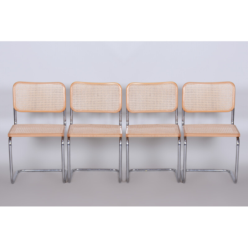 Conjunto de 4 cadeiras Bauhaus vintage, Itália Anos 60