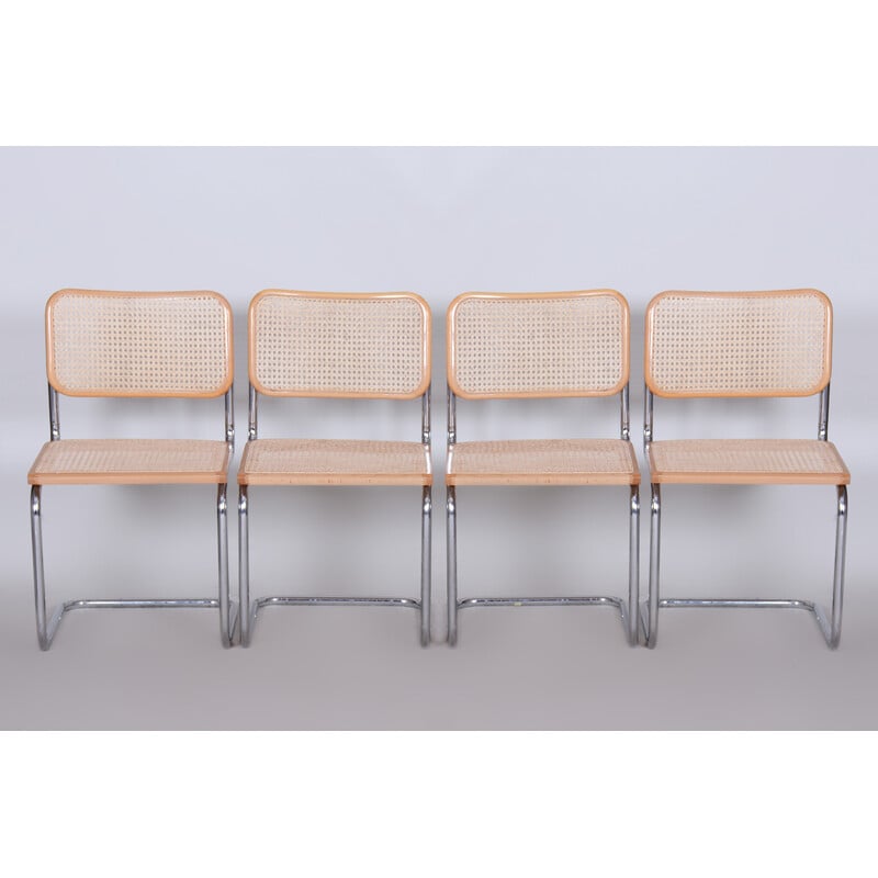 Set of 4 vintage Bauhaus chairs, Italy 1960s