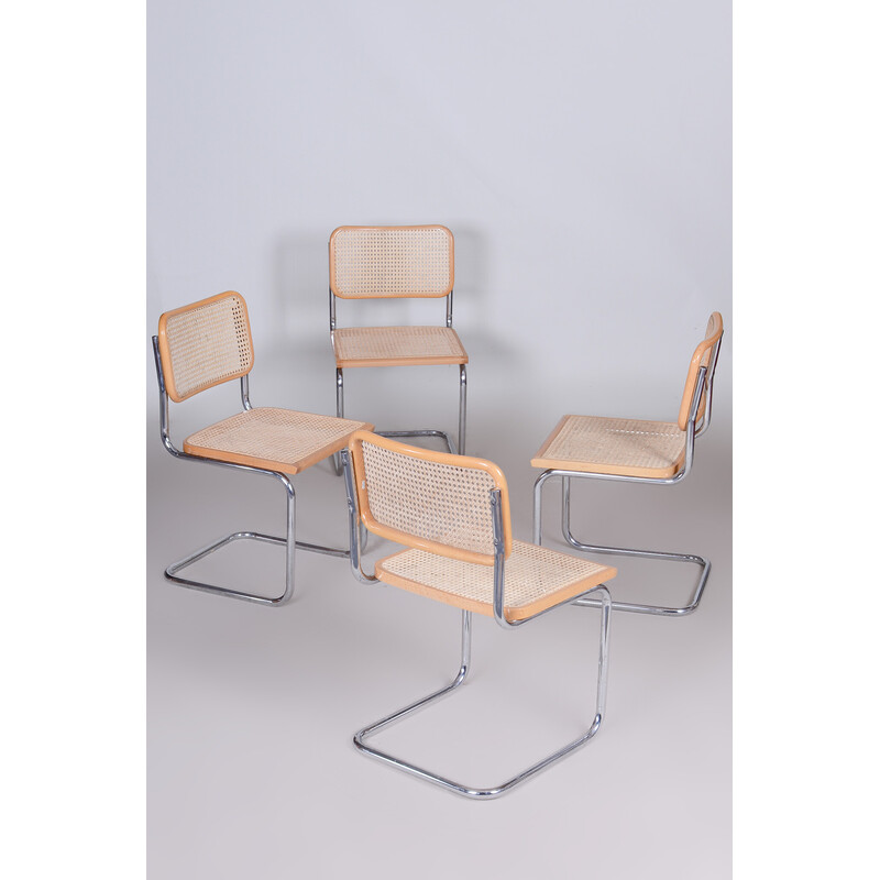 Set of 4 vintage Bauhaus chairs, Italy 1960s