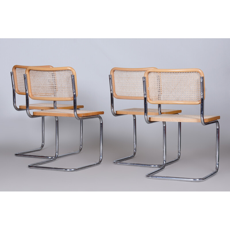 Set van 4 vintage Bauhaus stoelen, Italië 1960