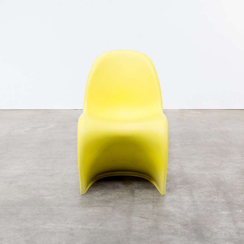 Set of 7 yellow "panton" chair by Verner Panton  for Vitra 