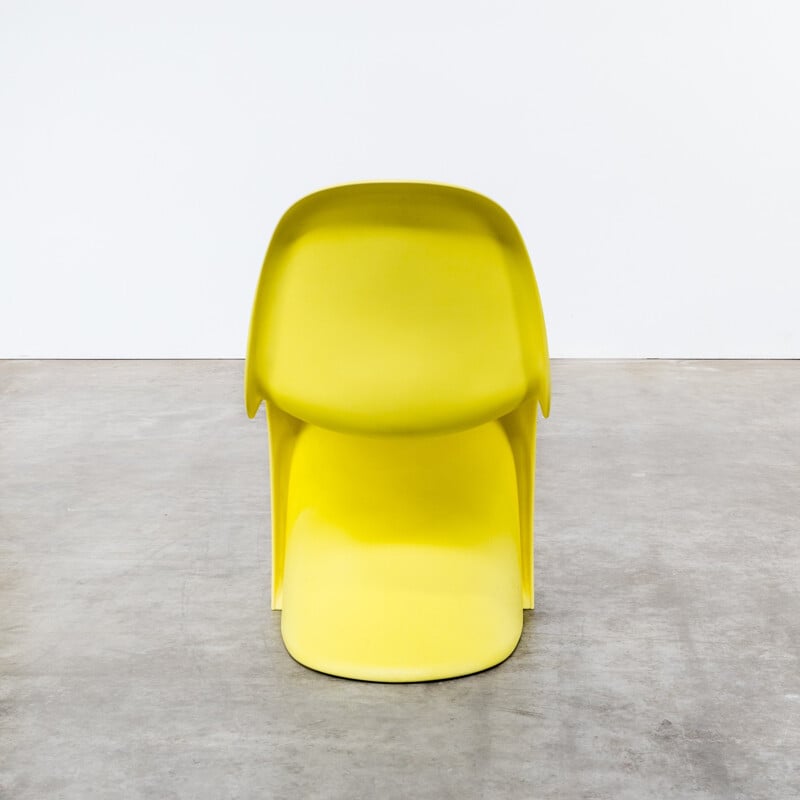 Set of 7 yellow "panton" chair by Verner Panton  for Vitra 