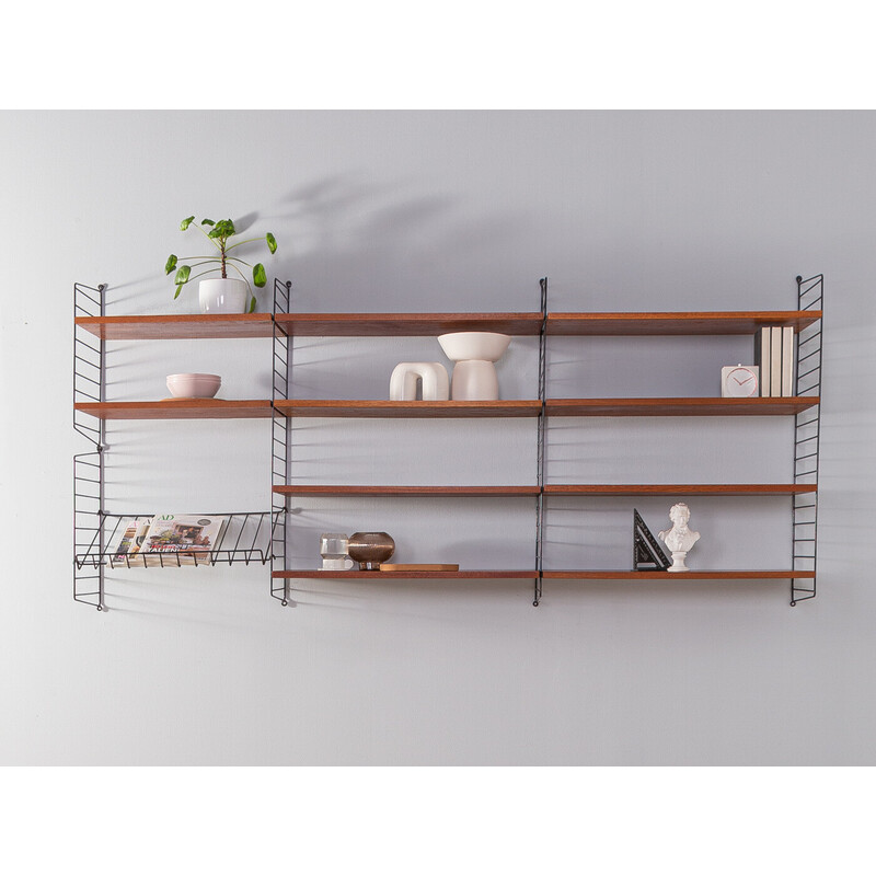 Vintage teak shelving system by Nils Strinning, 1950s