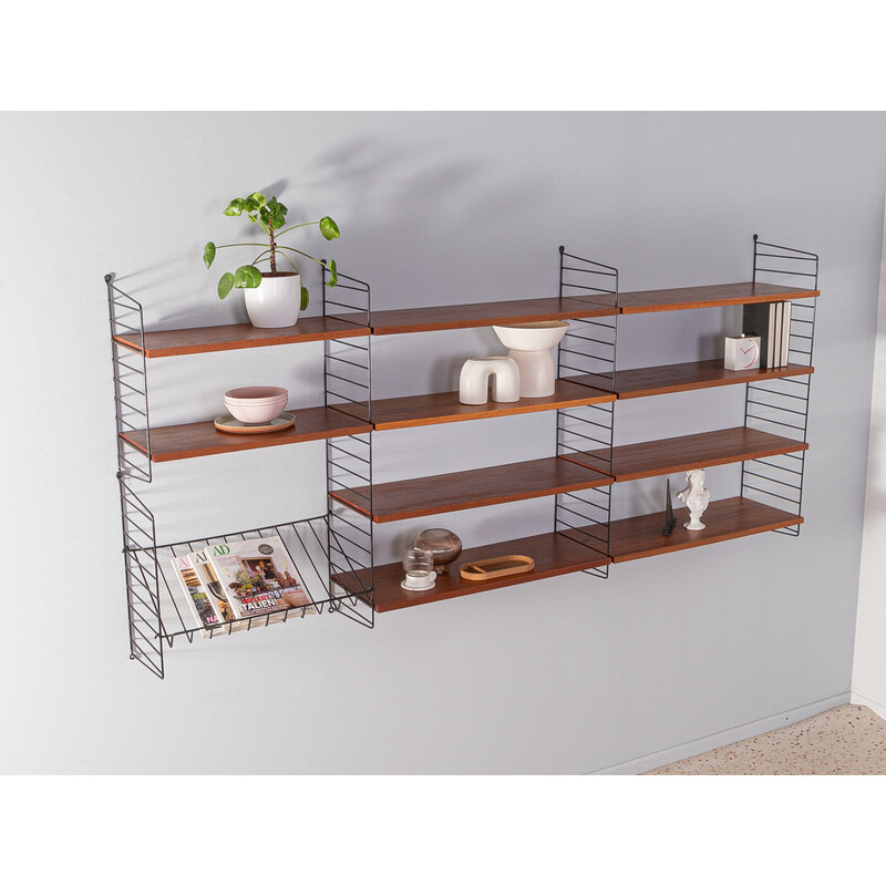 Vintage teak shelving system by Nils Strinning, 1950s