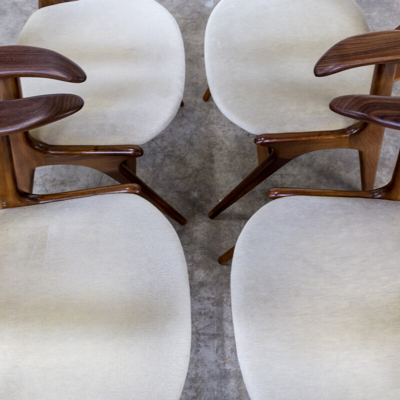 Set of 4 "cowhorn" chairs - 1960s