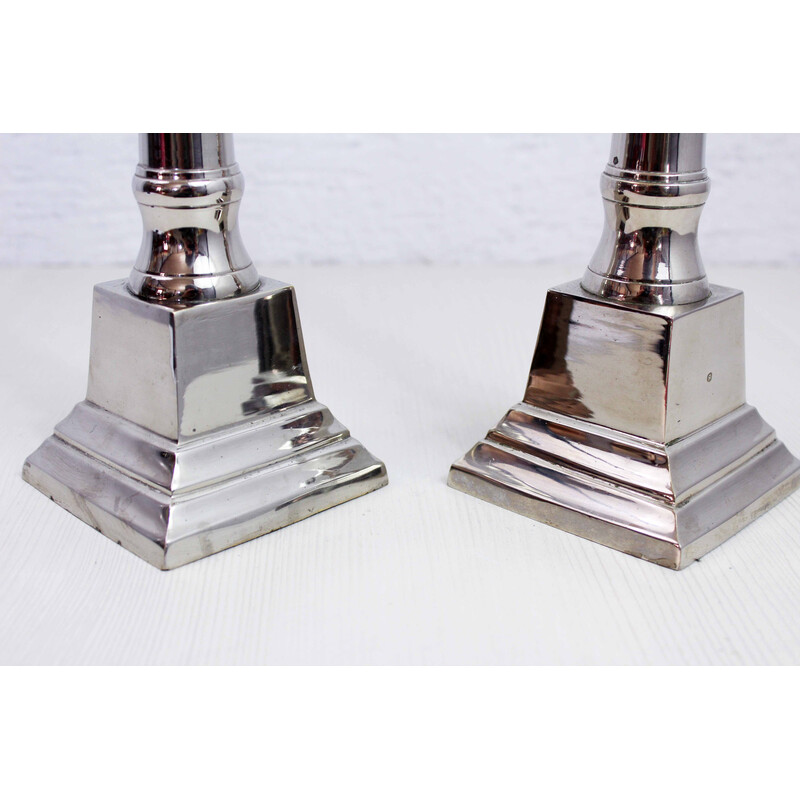 Pair of vintage silver plated candlesticks, 1950