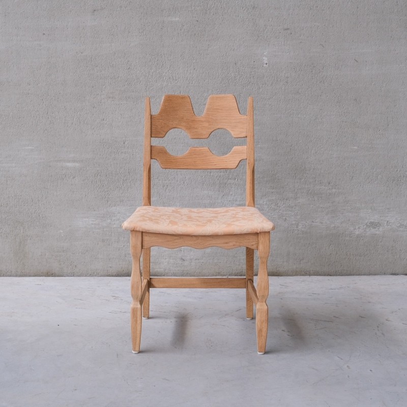 Juego de 8 sillas de comedor danesas de mediados de siglo en madera de roble Razor de Henning Kjaernulf, años 60