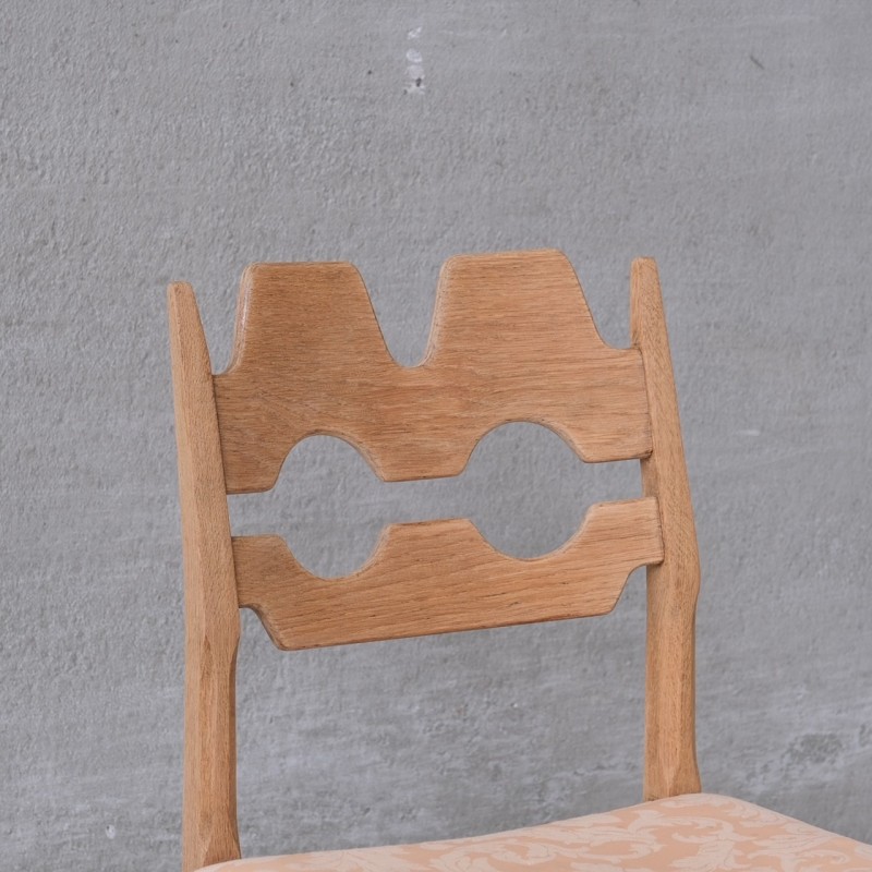 Set of 8 mid-century Danish Razor oakwood dining chairs by Henning Kjaernulf, 1960s