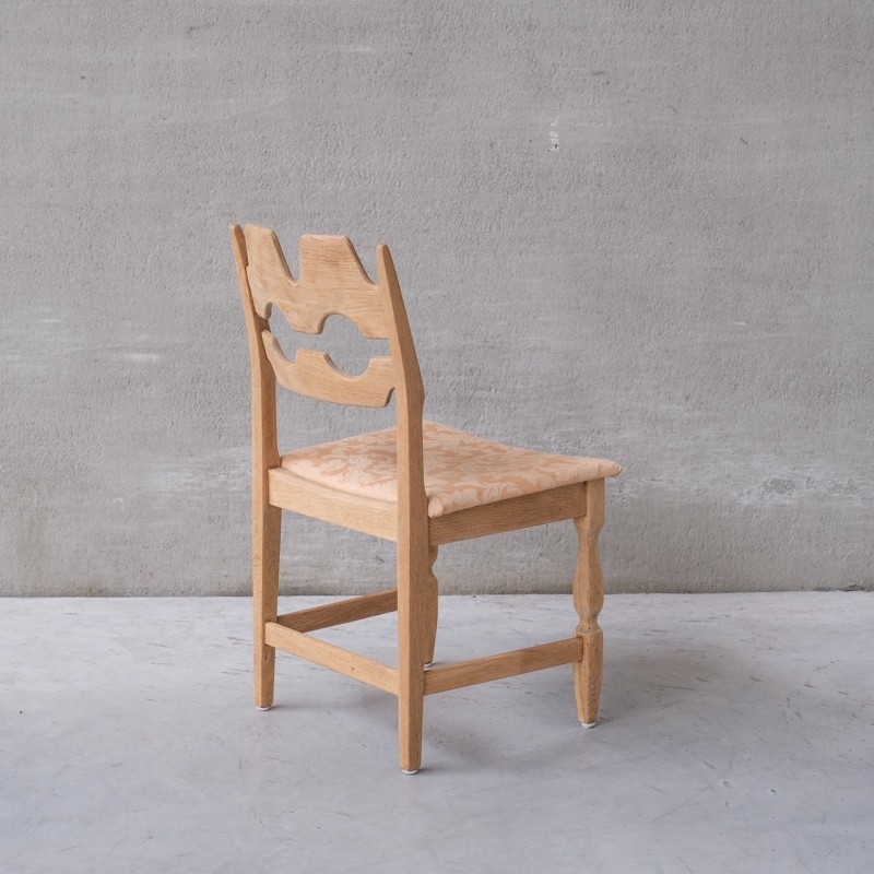 Set of 8 mid-century Danish Razor oakwood dining chairs by Henning Kjaernulf, 1960s