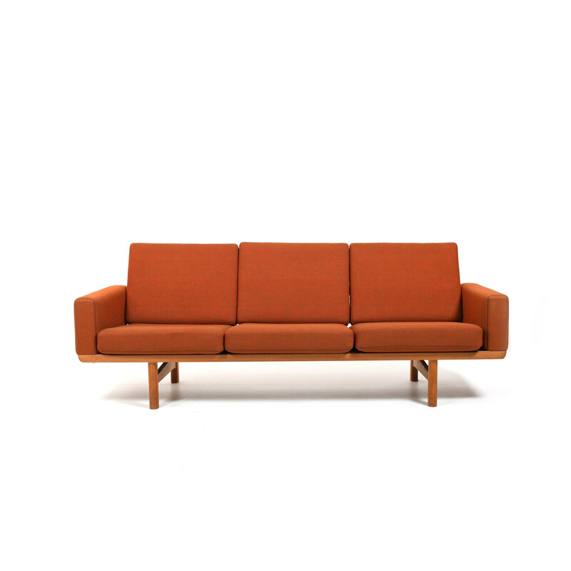 Pair of vintage Ge-236/3 sofas in oakwood by Hans J. Wegner for Getama, 1960s