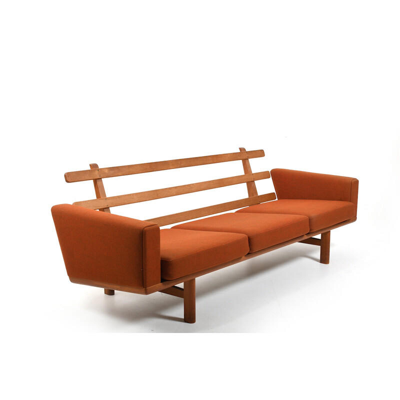 Pair of vintage Ge-236/3 sofas in oakwood by Hans J. Wegner for Getama, 1960s