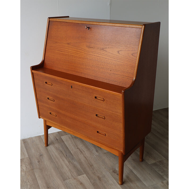 Scandinavian vintage teak secretary by Arne Wahl Iversen for Vinde Møbelfabrik, 1960