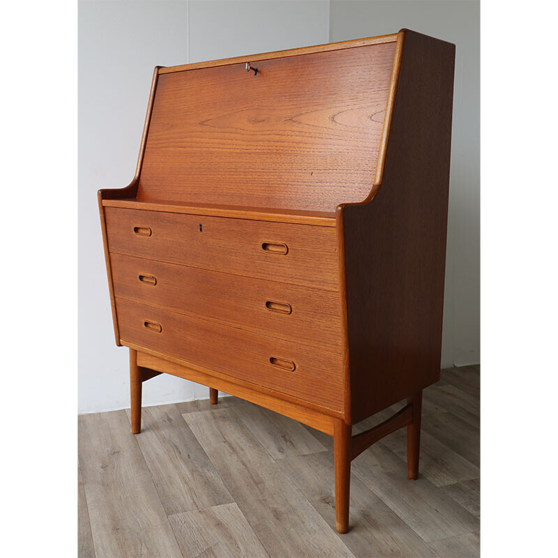 Scandinavian vintage teak secretary by Arne Wahl Iversen for Vinde Møbelfabrik, 1960