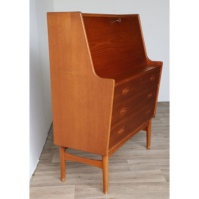 Scandinavian vintage teak secretary by Arne Wahl Iversen for Vinde Møbelfabrik, 1960