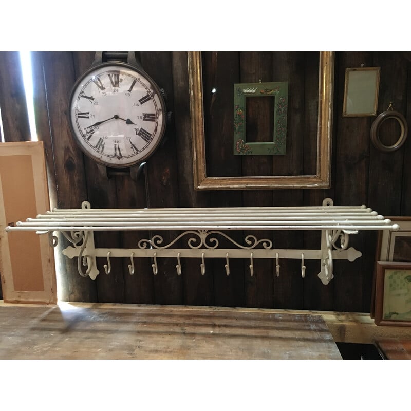 Vintage wrought iron coat rack