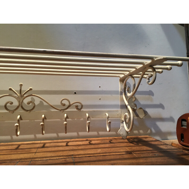 Vintage wrought iron coat rack