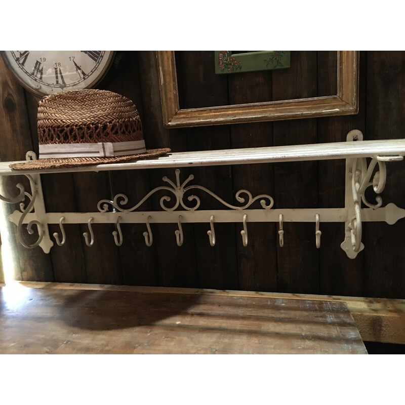 Vintage wrought iron coat rack