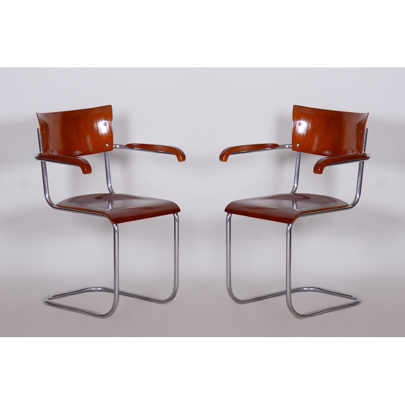 Paar vintage Bauhaus fauteuils van Mart Stam, Duitsland 1930