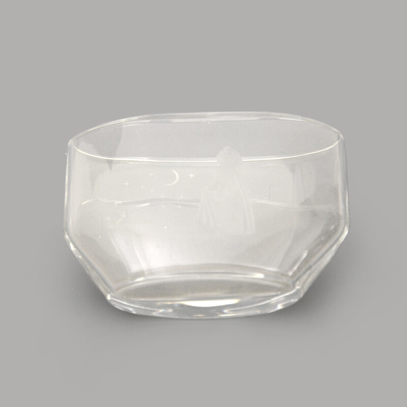 Vintage Swedish crystal paperweight and bowl by Matt jonasson for Orrefors, 1960s