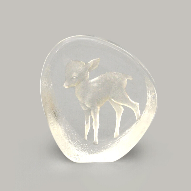 Vintage Swedish crystal paperweight and bowl by Matt jonasson for Orrefors, 1960s