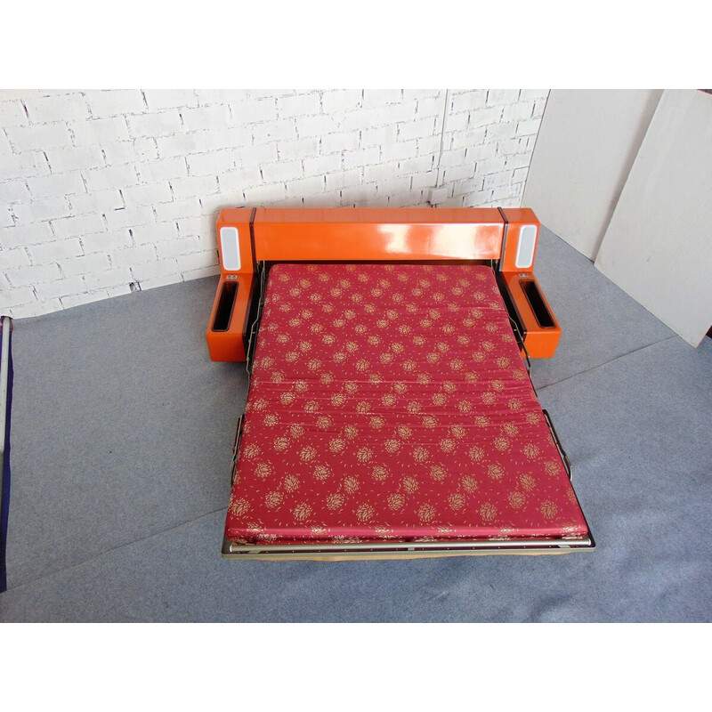 Sofá cama vintage Beka de fibra de vidrio naranja