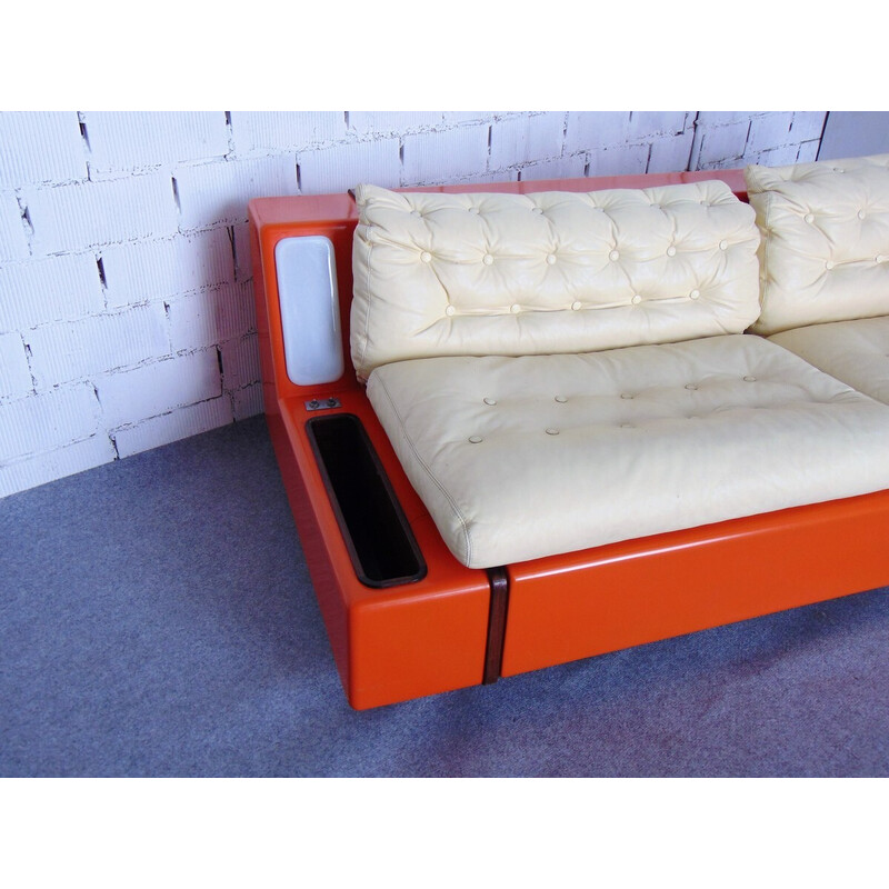 Beka Vintage-Schlafsofa aus orangefarbenem Fiberglas