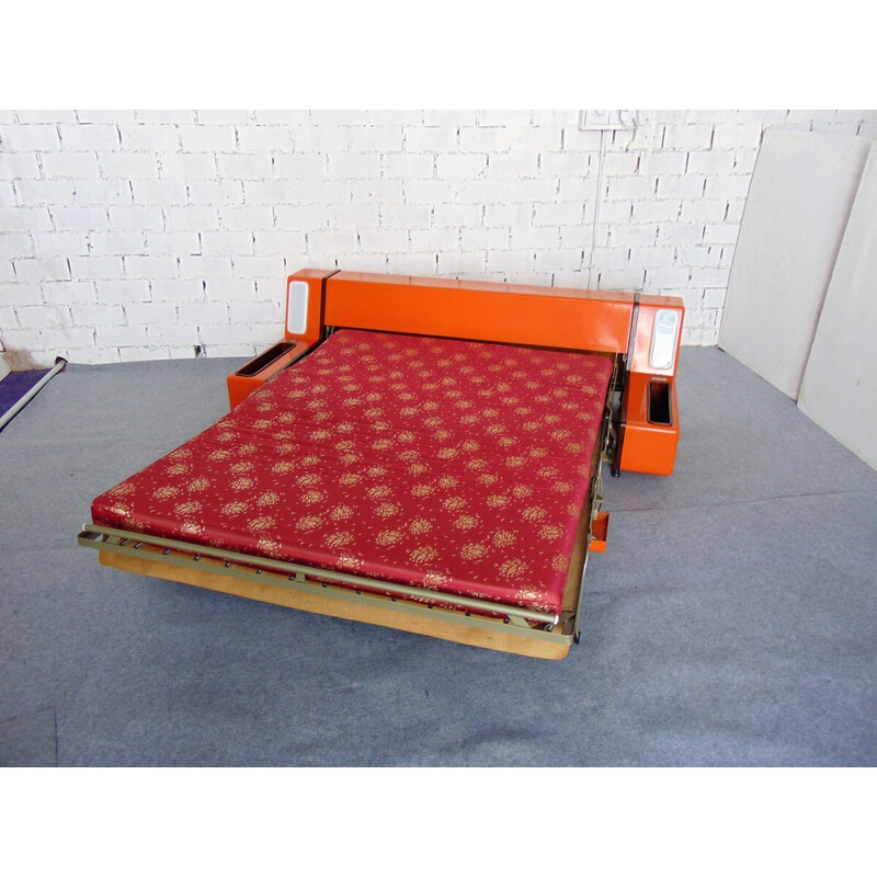 Beka vintage sofa bed in orange fiberglass