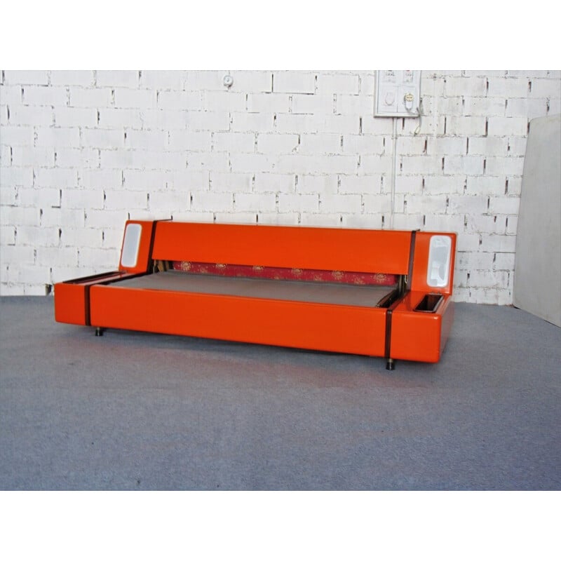 Beka Vintage-Schlafsofa aus orangefarbenem Fiberglas