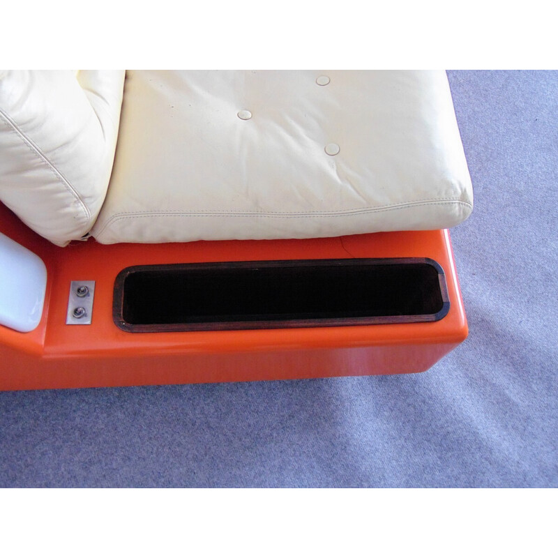 Beka vintage sofa bed in orange fiberglass