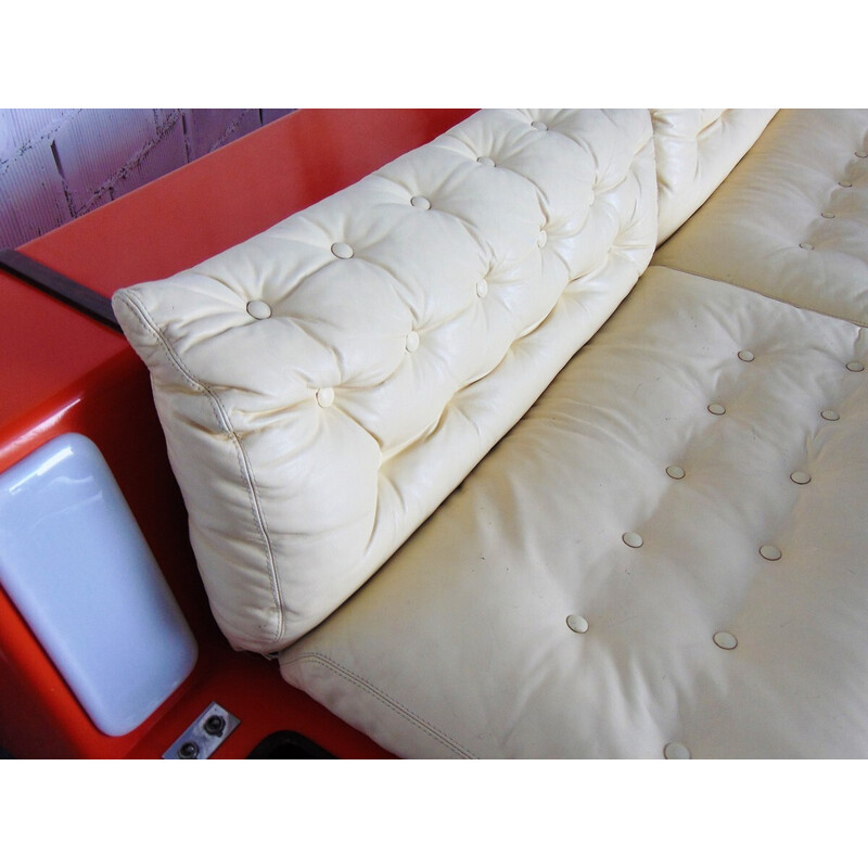Beka vintage sofa bed in orange fiberglass