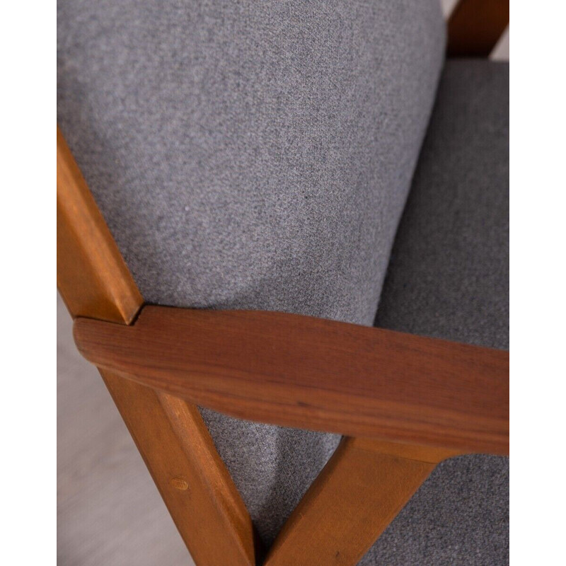 Vintage armchair in teak, fabric and beech wood, 1960s