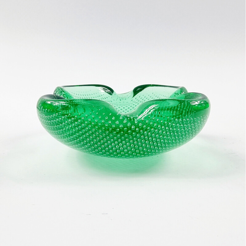 Mid century bullicante Murano glass ashtray, Italy 1960s