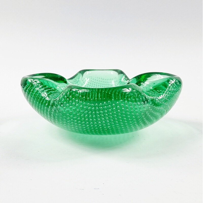 Mid century bullicante Murano glass ashtray, Italy 1960s