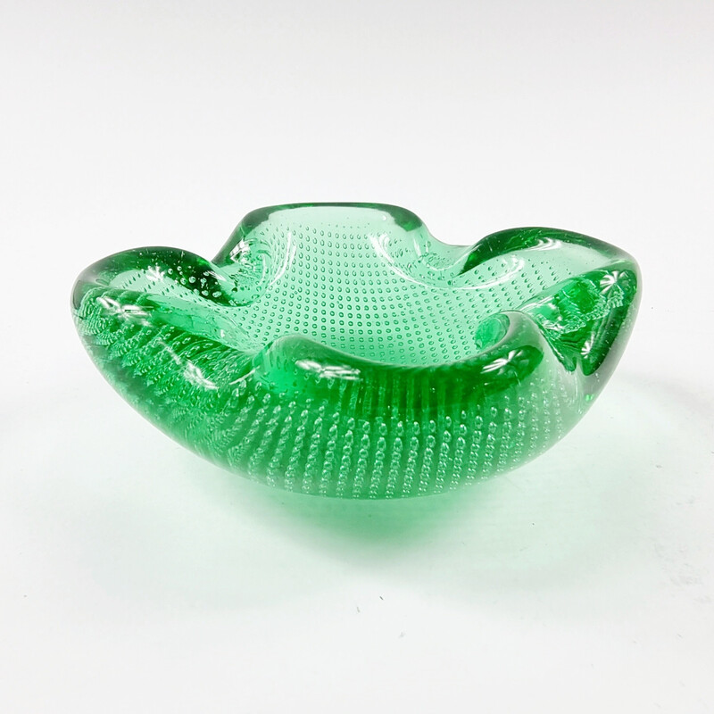 Mid century bullicante Murano glass ashtray, Italy 1960s