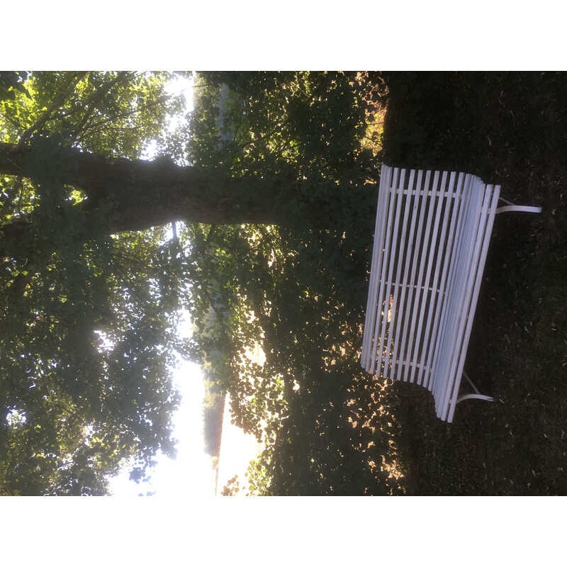 White vintage garden bench