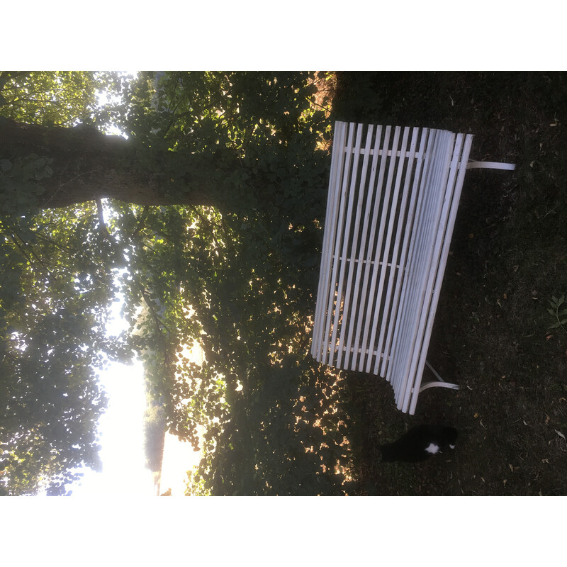 White vintage garden bench
