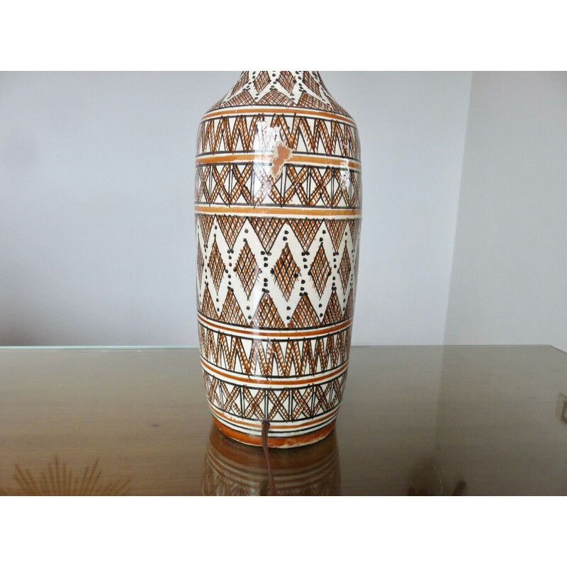 Vintage Berber ceramic lamp, Morocco 1970