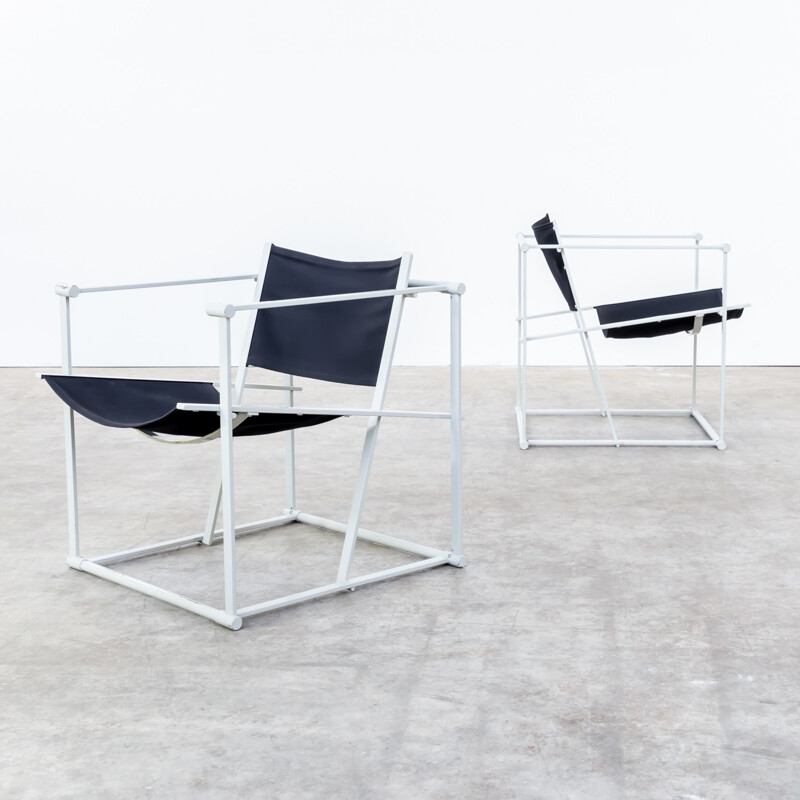 Pair of cubic chairs by Radboud van Beekum for Pastoe - 1980s